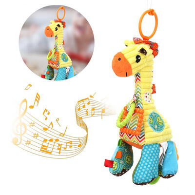 

Greensen Giraffe Kids Baby Plush Toy Pulling Bells Multifunctional Hanging Toy