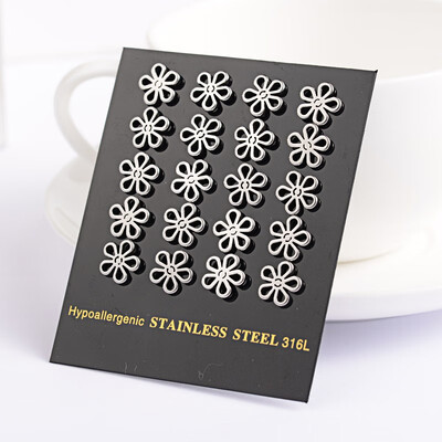 

Flower 304 Stainless Steel Ear Studs Stainless Steel Color 9mm Pin 07mm