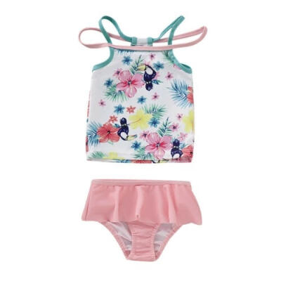 

Toddler Baby Girl Floral Ruffle Bikini Set Swimwear Swimsuit Swimming