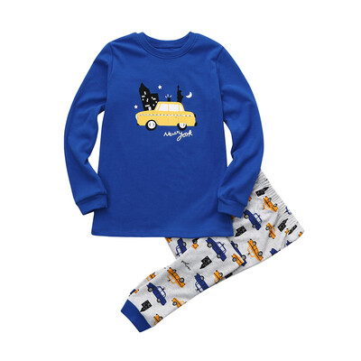 

Kid Baby Boy Cars Print Long Sleeve TopsPants Pajamas Home Cartoon Outfits