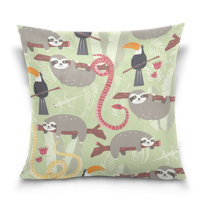 

ALAZA Throw Pillow Cover 16 X 16 inch Christmas Gift Cushion Cover with Sloths Printed Pillowcase