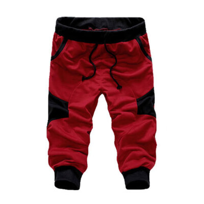 

34 Knee Men Jogger Short Loose Casual Harem Pants Cropped Trousers Man Casual Mid Loose Regular Solid Pants