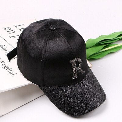 

Korean version of the hat womens letter embroidered cap spring - summer sports sun cap baseball cap 100 curved brim cap tide