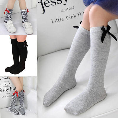 

Kid&39s Girl&39s Sweet Princess Bowknot Striped Boot Socks Winter Knee High Warm Socks