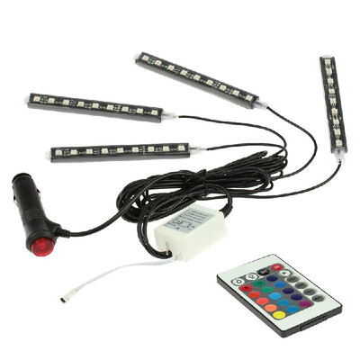 

4 in 1 Wireless Remote Control Interior Atmosphere Light Bar Car Floor Dash LED Decoration Lamp Kit 12V