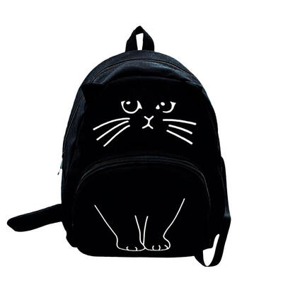 

Women Cat Printing Canvas Backpacks School Bag Ladies Rucksack Bookbags