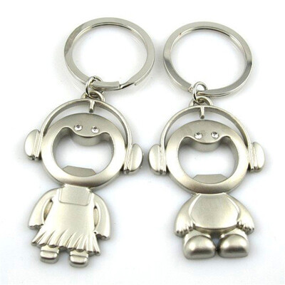 

〖Follure〗2Pcs Couple Key Chain Ring Boy&Girl Keychain Keyring Set Bottle Opener O2