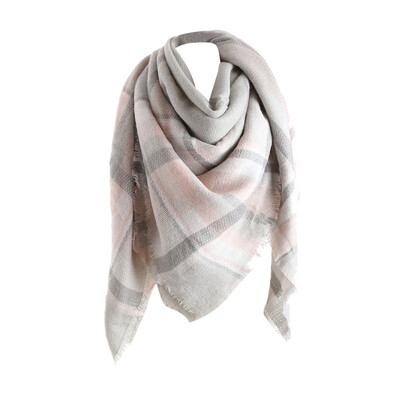 

Gobestart Women Winter Warm Color Stitching Long Wool Shawl Plaid Soft Neck Scarf