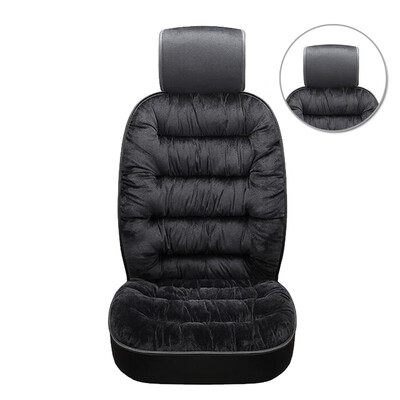 

11050cm Front Car Seat Cover Pad Warm Plush Cushion Protector W Head Cap