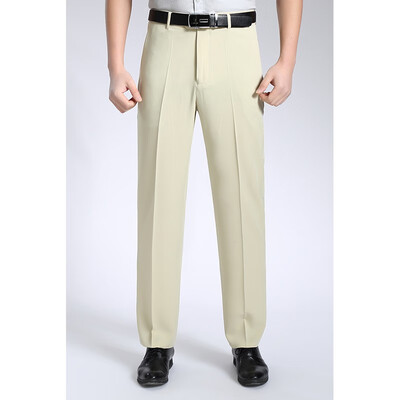 

WENGUANGUO Summer thin section pleated high waist free hot straight loose standard version micro elastic mens trousers 7932