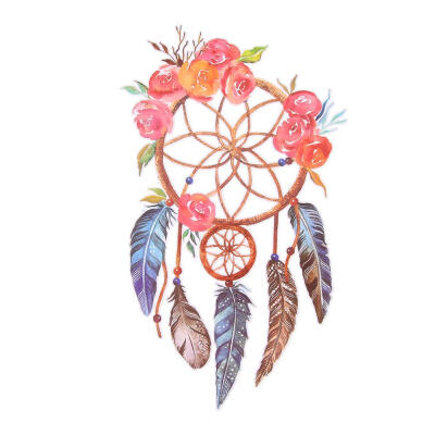 

3D Rose Feather Dreamcatcher Iron-on Transfer Clothes Patches Sticker Decor