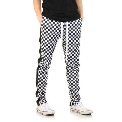 

New Gym Mens Trousers Plaid Tracksuit Bottoms Skinny Joggers Sweat Track Pants