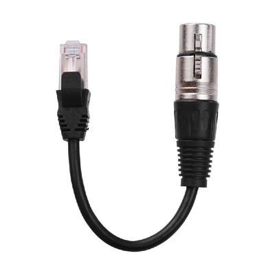 

RJ45 Male Network Connector to 3-Pin Mini XLR Female Extension DMX512 Cable Stage Studio Cables Wires Silver 1m