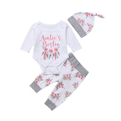 

Infant Kid Baby Girl Fashion 3Pcs RomperLeggings Pants Bodysuit Jumpsuit Outfit Clothes