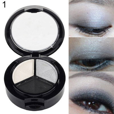 

3 Colors Eyeshadow Natural Smoky Cosmetic Eye Shadow Palette Set Beauty Make Up