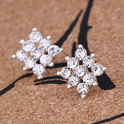 

Hot Fashion Simulated Pearls Crystal Tiny Heart Leaf Star Triangle Flower Bowknot Cherry Stud Earrings For Women Cheap Jewelry