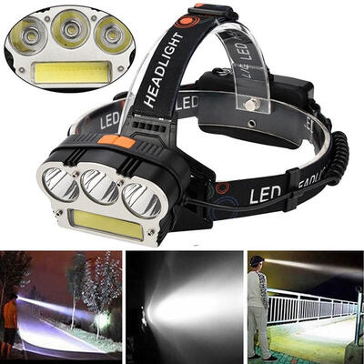 

T6 Multi Function Hard Hat LED Super Bright Dimmable Headlamp Lightweight Helmet USB Rechargeable Head Light for Camping Hikin