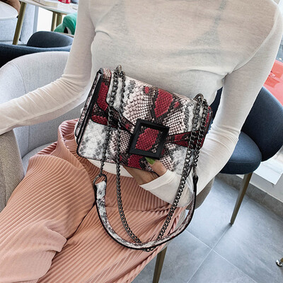 

Tailored Womens Bag Snake Print Shoulder Bag Vintage Crossbody Womens Shoulder Bag