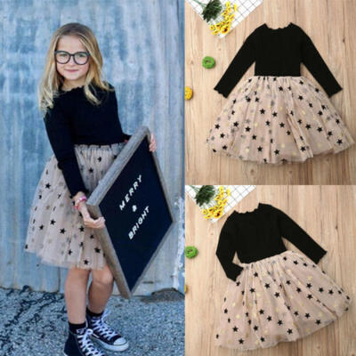 

US Kids Baby Girls Lace Flower Princess Tulle Party Pageant Dresses Size 2-7Y