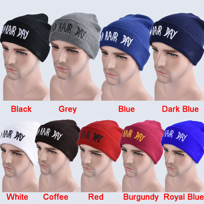 

Beanie Bad Hair Day Hat Letter Adult Casual Unisex Acrylic Hat Cap Winter Cap Beanie for Men Women