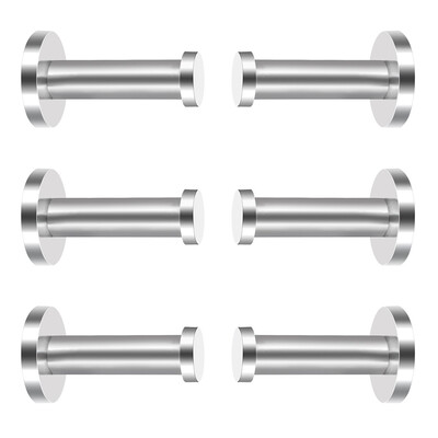 

6 Pieces Stainless Steel Wall-Mount Robe Hook Coat Hook Towel Wall Hook Brushed Nickel