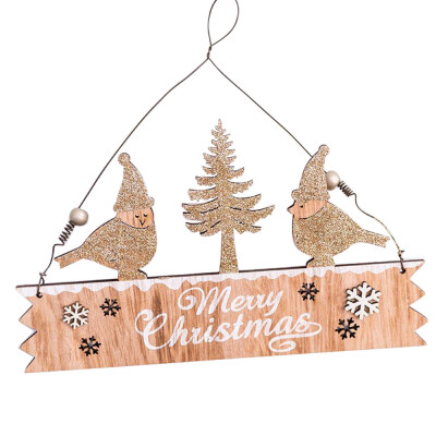 

〖Follure〗Christmas Elk Wood Plate Hollow Door Hanging Wooden Pendant Xmas Ornaments Decor