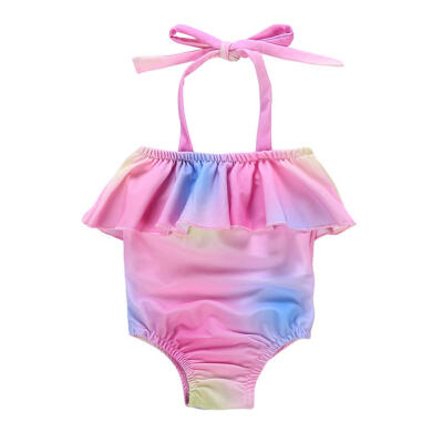 

Baby Girls Multi-Color One-Piece Swimsuits Cute Newborn Monokini Beachwear