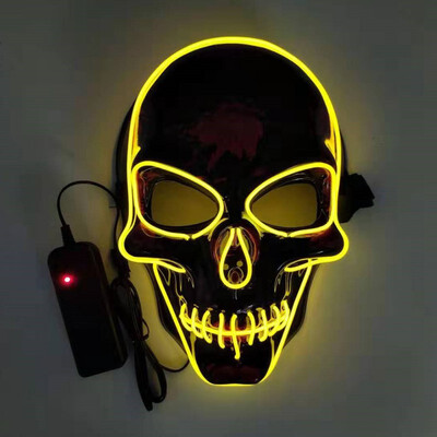 

Skull Mask Halloween Party Masque Masquerade Masks Neon Maske Light Glow In The Dark Mascara Horror Maska Glowing Masker Purge