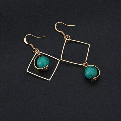 

New Exaggerated Geometric Earring Asymmetric Personality Natural Stone Earrings Gifts