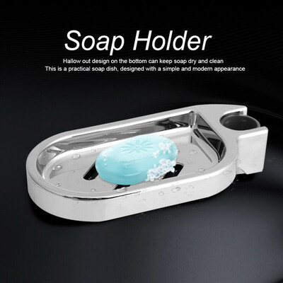 

〖Follure〗Soap Dish Adjustable Shower Rail Soap Plates Smooth Bathroom Holder Silver