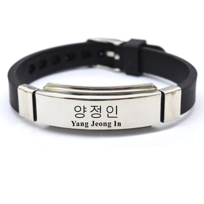 

KPOP Stray Kids Membesr New Letters Printing Adjustable Stainless Steel Silicone Bracelet Unisex Sports Bracelet Hot Gift for Fans