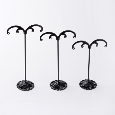 

3 Pcs T Bar Iron Earring Displays Sets Jewelry Display Rack Jewelry Tree Stand Black 105x70x35mm 125x70x35mm 140x70x35mm 3p