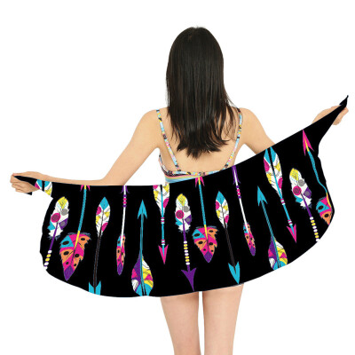 

Roseonmyhand Women Printing Sunscreen Shawl Beach Bikini Swimwear Wrap Coverup Skirt Swimsuit