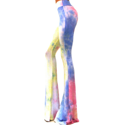 

Tailored Womens Length FashionTrousers Printed Stretch Flare Pants