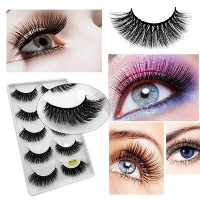 

Gobestart Luxury 5Paire 3D False Lashes Fluffy Strip Eyelashes Long Natural Party Makeup