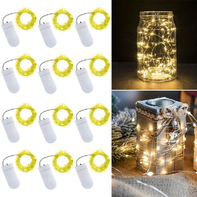 

String Light 2 Meters 20 LED Rope Light 12 Pack IP65 Water Resistance Warm White for Party Patio Garden Home Decoration Festival