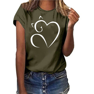

Starmoon Women Girls Plus Size Print Shirt Short Sleeve T Shirt Blouse Tops