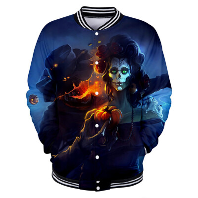 

Toponeto Women Halloween Horror Print Party Long Sleeve Pullover Hooded Baseball Jacket