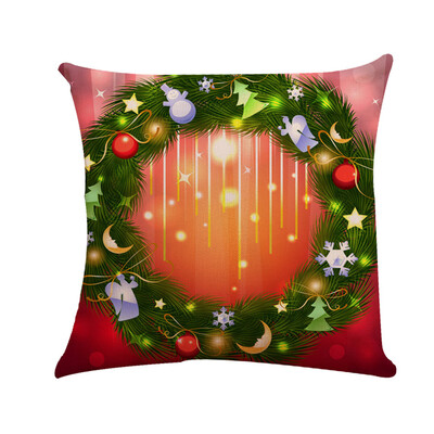 

Tailored Happy Christmas Pillow Cases Sofa Cushion Cover Home Decor Pillow Case