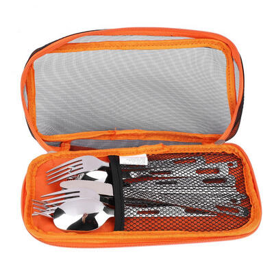 

Greensen 14pcs Picnic Cutlery Family Set Stainless Steel Knife Fork Spoon Chopsticks Set for Travel Camp