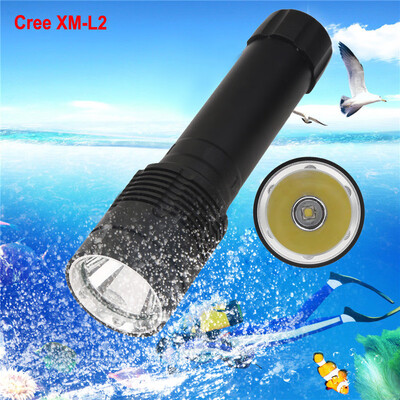 

Saidsome XM-L2 LED Scuba Diving Flashlight Torch 26650 Light Underwater 100m flashlight lamp
