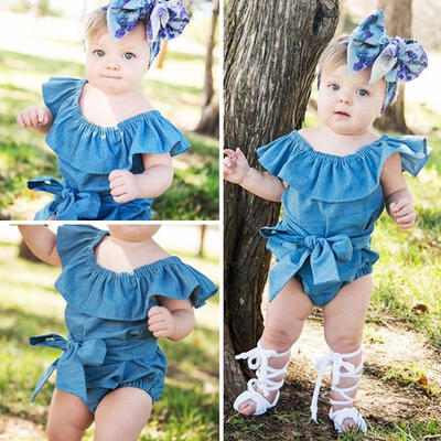 

Newborn Baby Girls Front Bowknot Bodysuit Romper Jumpsuit Outfits Clothes