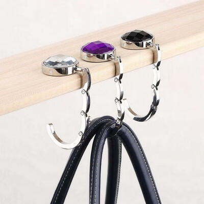 

New Portable Foldable Folding Crystal Alloy Purse Handbag Hook Hanger Bag Holder