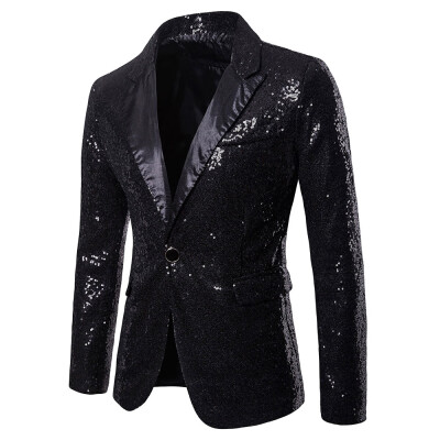 

Performance Wear One Button Pockets Sequin Blazer