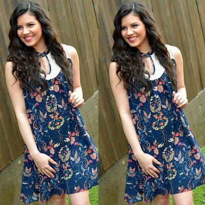 

Summer Women Sexy Evening Cocktail Beach Casual Mini Floral Party Short Dress