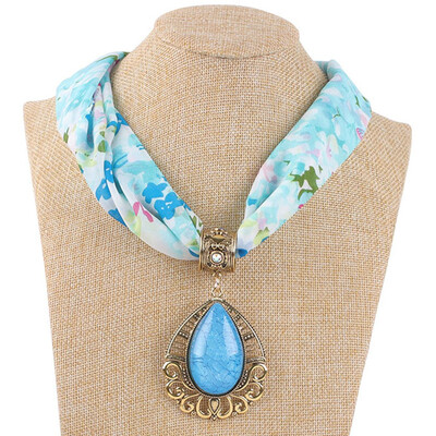 

Gobestart Floral Scarves Women Boho Beach Shawl Crystal Stone Casual Wrap Necklace Scarf