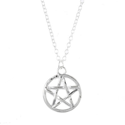 

Fashion Jewelry New Arrived Rising Star Golden Circle Pentagram Alloy Clavicle Pendant Short Necklace For Women