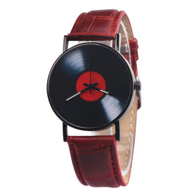 

Simple Men Teen Casual Disc Wristwatch PU Leather Strap Analog Quartz Watch