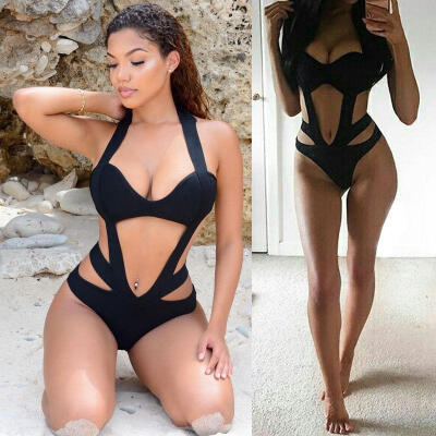 

US Stock Women&39s One Piece Bandage Bikini Push Up Monokini Swimsuit Swimwear