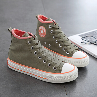 

Canvas shoes womens high-end 2019 new small white shoes summer female students Korean version of Joker tide shoes retro Hong Kong